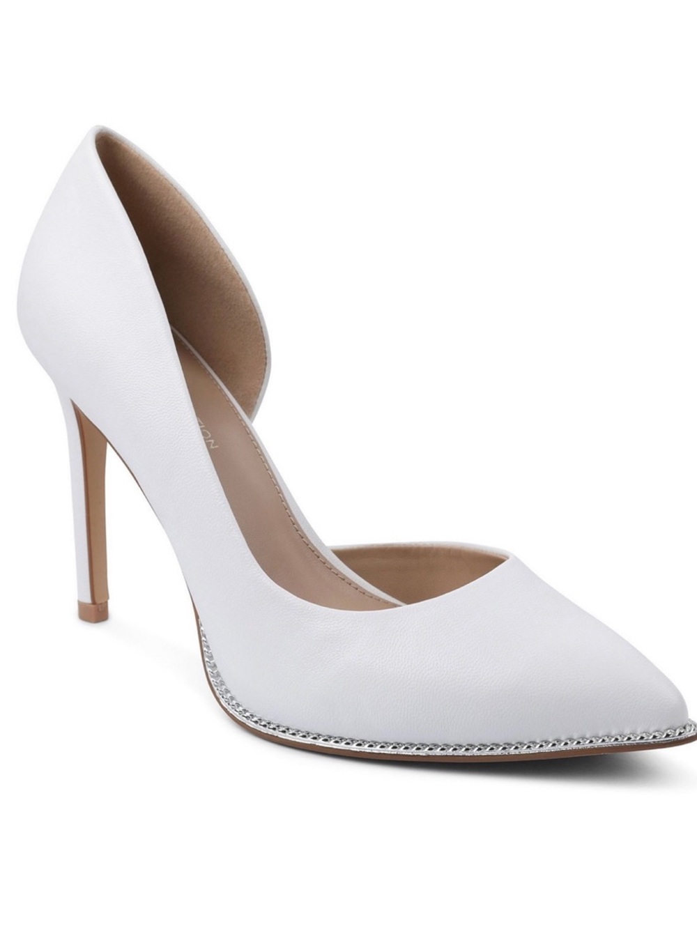 Women's White Pointed D'Orsay High Heel Pump